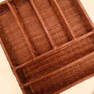 Stylish Boho Rattan Wicker Cutlery/Flatware holder